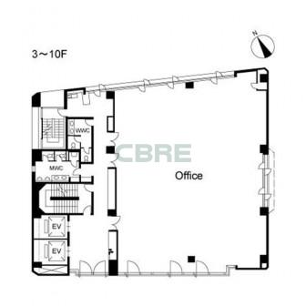 3階〜10階 平面図
