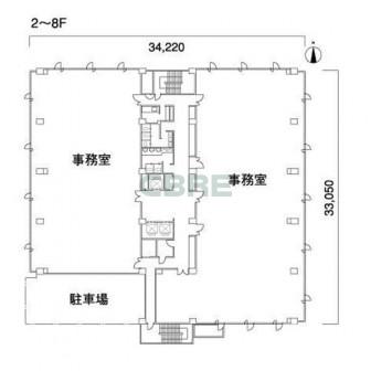 2階〜8階 平面図