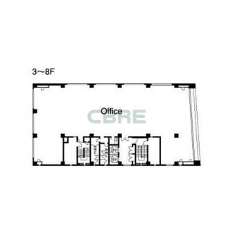 3階〜8階 平面図