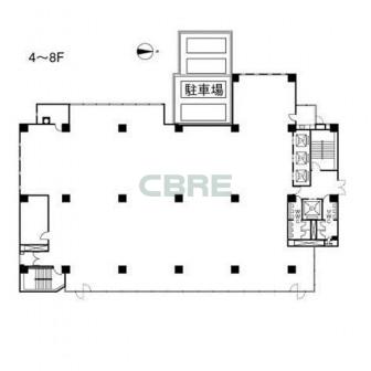 4階〜8階 平面図