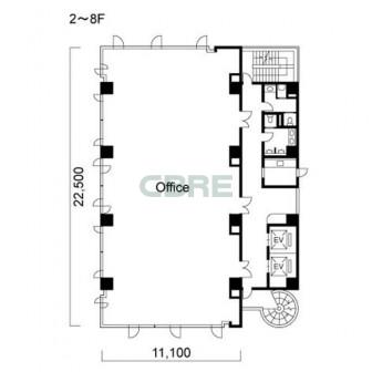 2階〜8階 平面図
