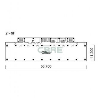 2階〜9階 平面図