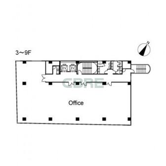 3階〜9階 平面図