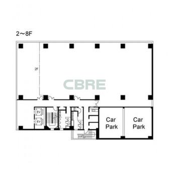 2階〜8階 平面図