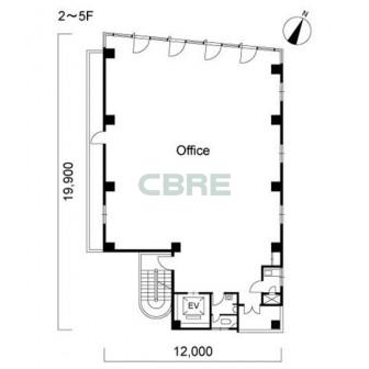 2階〜5階 平面図
