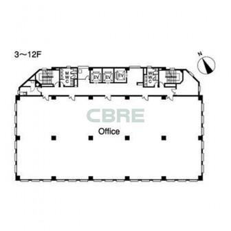 3階〜12階 平面図