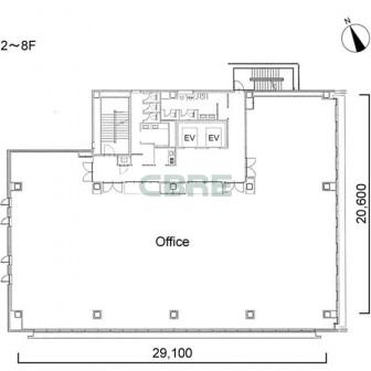 2階〜8階 平面図