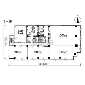 3階〜5階 平面図