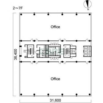 2階〜7階 平面図