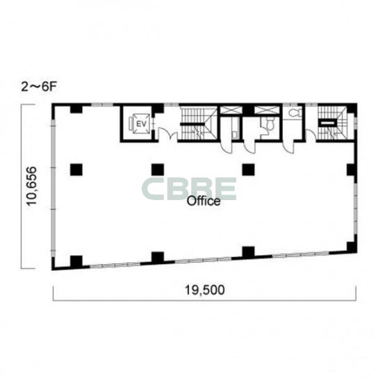 2階〜6階 平面図