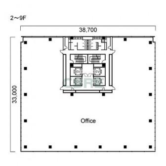 2階〜9階 平面図