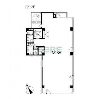 3階〜7階 平面図