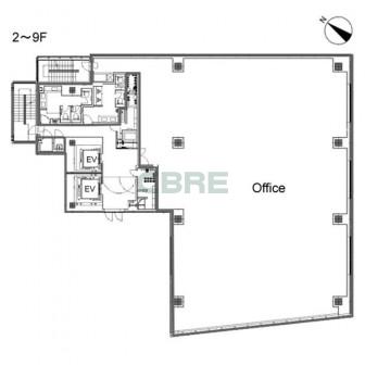 2階〜9階 平面図