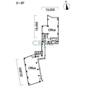 3階〜5階 平面図