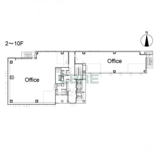 2階〜10階 平面図