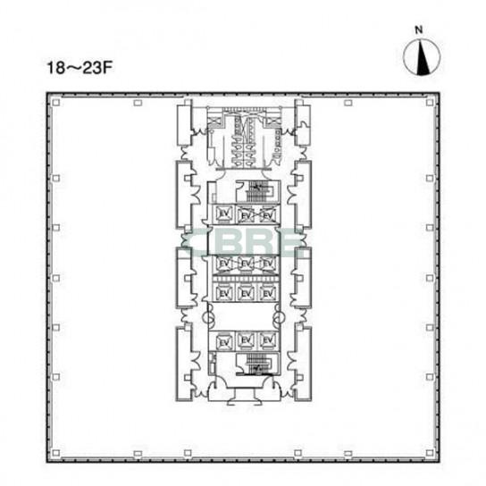 18階〜23階 平面図