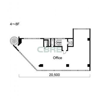 4階〜8階 平面図