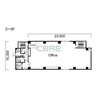 2階〜8階 平面図