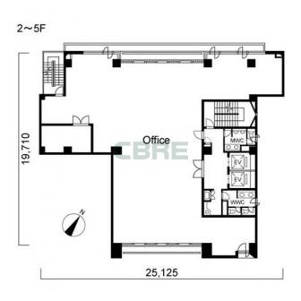 2階〜5階 平面図