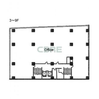 3階〜9階 平面図