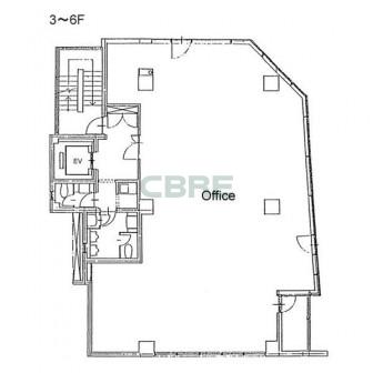 3階〜6階 平面図