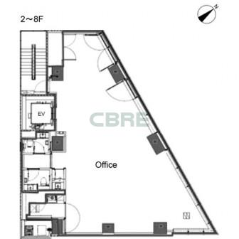 2階〜8階 平面図