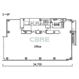 2階〜9階 平面図