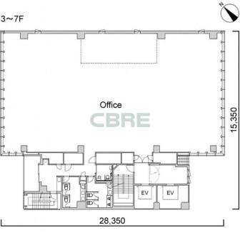 3階〜7階 平面図