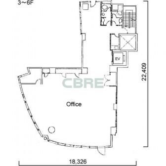3階〜6階 平面図