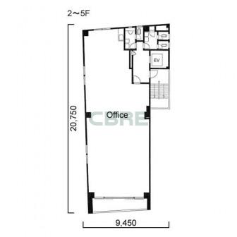 2階〜5階 平面図