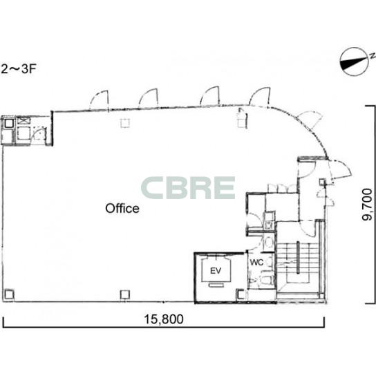 2階〜3階 平面図