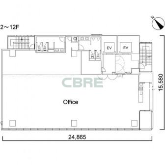 2階〜12階 平面図