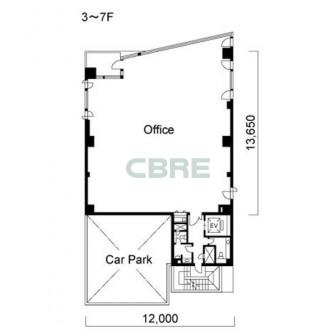 3階〜7階 平面図