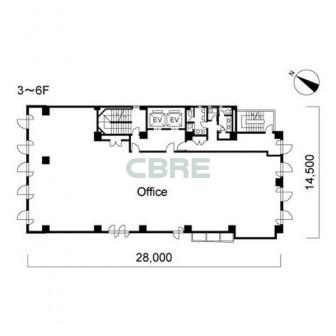 3階〜6階 平面図