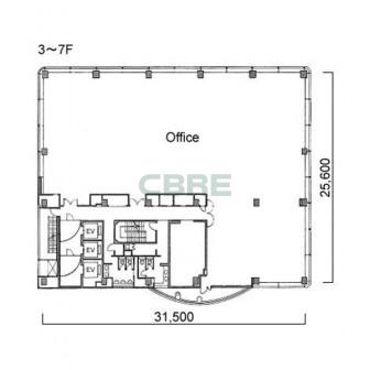 3階〜7階 平面図