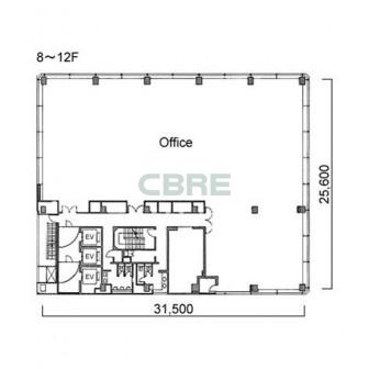 8階〜12階 平面図