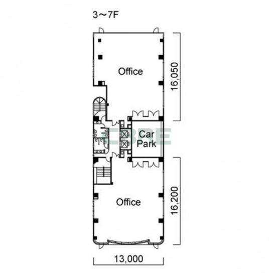 3階〜7階 平面図