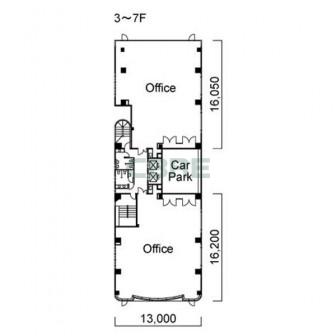 3階〜7階 平面図