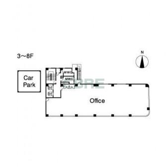 3階〜8階 平面図