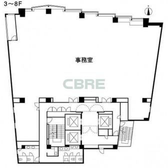 3階〜8階 平面図