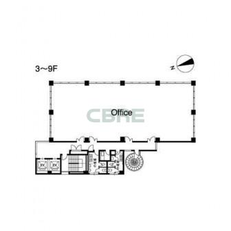 3階〜9階 平面図