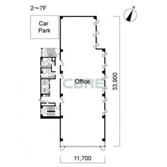2階〜7階 平面図