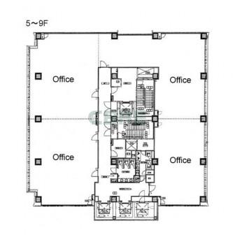 5階〜9階 平面図