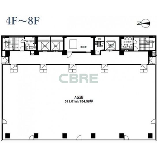 4階〜8階 平面図