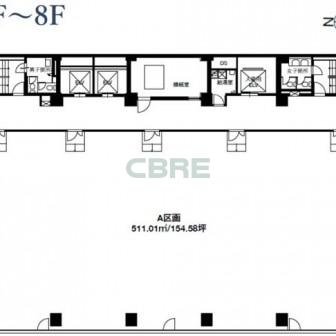 4階〜8階 平面図
