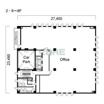 2階〜6階 平面図