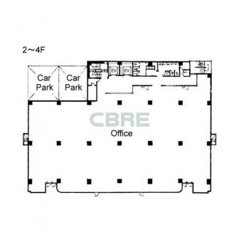 2階〜4階 平面図