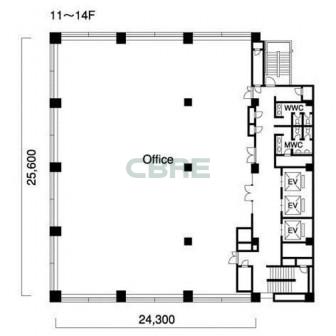 11階〜14階 平面図