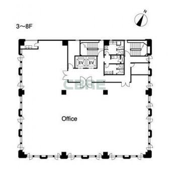 3階〜8階 平面図