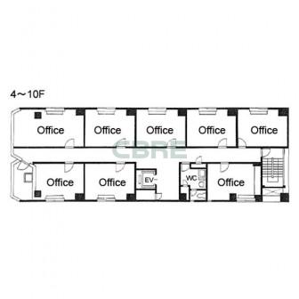 4階〜10階 平面図